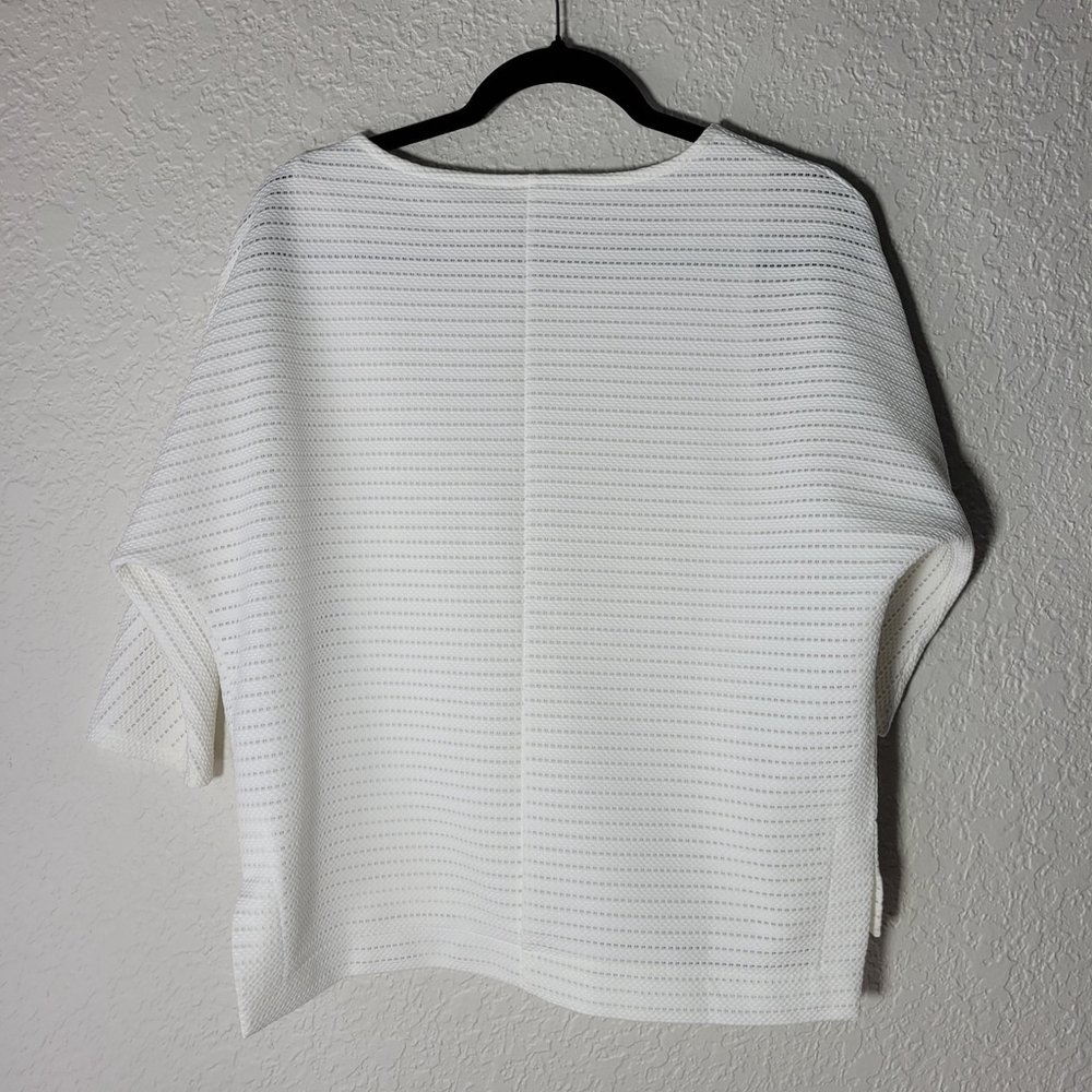 Chico's Women's 1 Medium White Dolman Sleeve Shirt Pullover Lined Casual - Picture 2 of 12